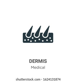 Dermis glyph icon vector on white background. Flat vector dermis icon symbol sign from modern medical collection for mobile concept and web apps design.