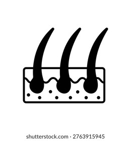 Dermis Skin Layer Line Icon: Human Integumentary System