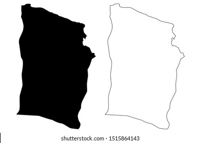 Derna District (Districts of Libya, State of Libya, Cyrenaica) map vector illustration, scribble sketch Derna map