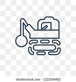 Derrick with Ball vector outline icon isolated on transparent background, high quality linear Derrick with Ball transparency concept can be used web and mobile
