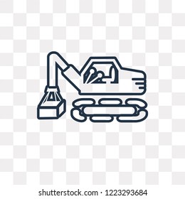 Derrick with Box vector outline icon isolated on transparent background, high quality linear Derrick with Box transparency concept can be used web and mobile