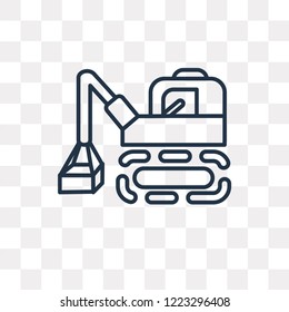 Derrick with Box vector outline icon isolated on transparent background, high quality linear Derrick with Box transparency concept can be used web and mobile
