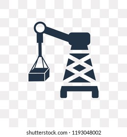 Derrick with Boxes vector icon isolated on transparent background, Derrick with Boxes transparency concept can be used web and mobile