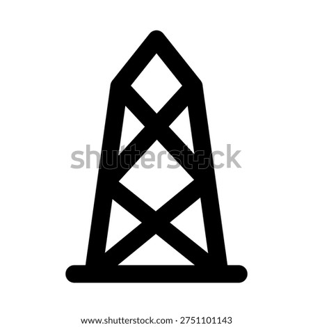 Derrick icon. Derrick modern professional line icon with minimal vector design representing oil drilling structure, industrial rig equipment, and petroleum extraction concept.