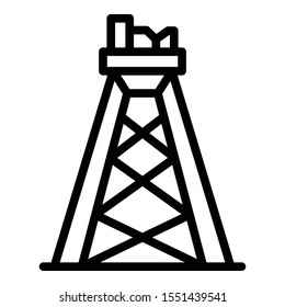 Derrick icon. Outline derrick vector icon for web design isolated on white background