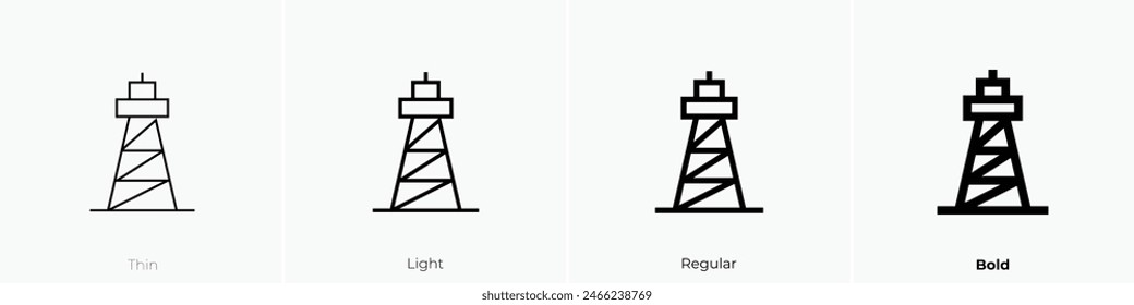 derrick icon. Thin, Light Regular And Bold style design isolated on white background