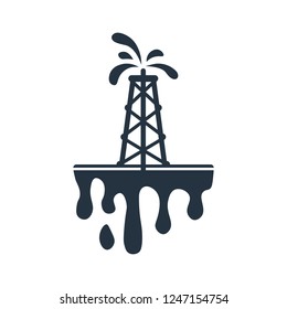 Derrick isolated icon on white background, oil industry