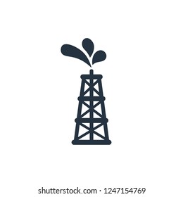 Derrick isolated icon on white background, oil industry