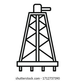 Icono de la bomba de Derrick. Icono de vector de bomba de contorno para diseño web aislado en fondo blanco