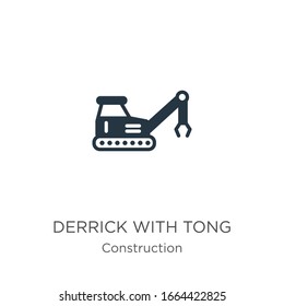 Derrick with tong icon vector. Trendy flat derrick with tong icon from construction collection isolated on white background. Vector illustration can be used for web and mobile graphic design, logo, 