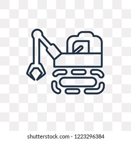 Derrick with Tong vector outline icon isolated on transparent background, high quality linear Derrick with Tong transparency concept can be used web and mobile