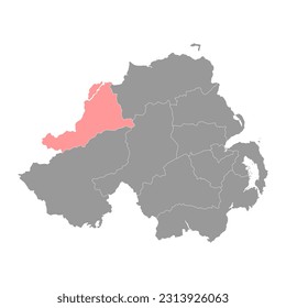 Derry City and Strabane map, administrative district of Northern Ireland. Vector illustration.