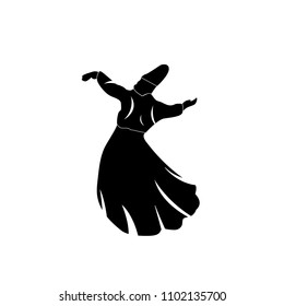 Dervish vector drawing. White background