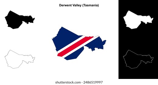 Derwent Valley (Tasmania) outline map set