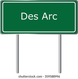 Des Arc , Arkansas , road sign green vector illustration, road table, USA city