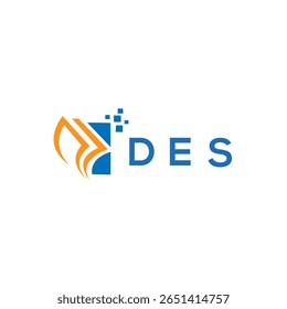 DES crédito reparação contabilidade design logotipo em fundo branco. Iniciais criativas DES Crescimento gráfico letra logotipo conceito. Design do logotipo de finanças empresariais DES.
