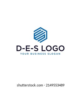 DES OR DSE INITIAL LOGO DESIGN VECTOR