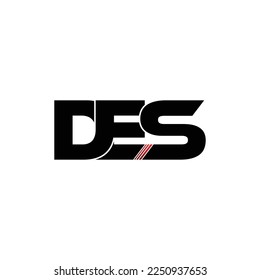 DES letter monogram logo design vector