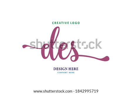DES lettering logo is simple, easy to understand and authoritative Stock fotó © 