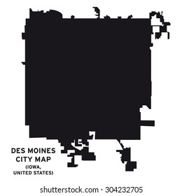 Des Moines city map vector