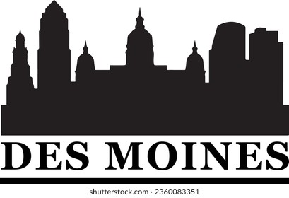 Des Moines City Skyline Vektor