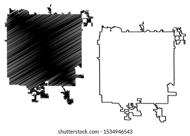 Des Moines City ( United States cities, United States of America, usa city) map vector illustration, scribble sketch City of Des Moines map