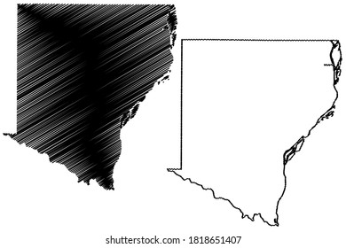 Des Moines County, Iowa (U.S. county, United States of America, USA, U.S., US) map vector illustration, scribble sketch Des Moines map