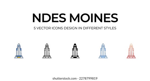 Des Moines icon. Suitable for Web Page, Mobile App, UI, UX and GUI design.