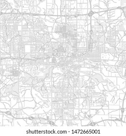 Des Moines, Iowa, USA, bright outlined vector map with bigger and minor roads and steets created for infographic backgrounds.