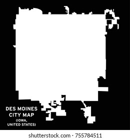 Des Moines, Iowa, USA city map vector