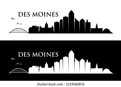 Des Moines skyline - Iowa, United States of America, USA - vector illustration