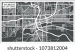 Des Moines USA City Map in Retro Style. Outline Map. Vector Illustration.