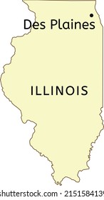 Des Plaines city location on Illinois map