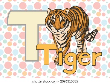 Desain creative huruf T. Tiger