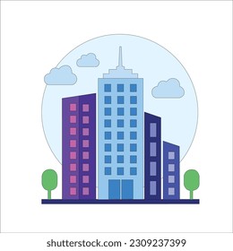 Desain Ilustrator vektor gedung gedung 