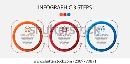 Desain Infografis Bisnis sederhana, vektor
templat dengan garis warna warni, ikon, angka dan
3 pilihan atau langkah. Dapat digunakan untuk proses diagram,
presentasi, tata letak alur kerja, spanduk, d