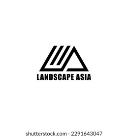 Desain logo garis huruf LA. Simbol monogram monokrom kreatif yang minimal. Reka bentuk tanda vektor universal yang elegan. Logotype bisnis premium. Simbol alfabet untuk grafis identitas bisnis perusah