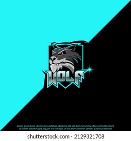 Desain logo maskot serigala good use for symbol identyti emblem club team gaming esport and more
