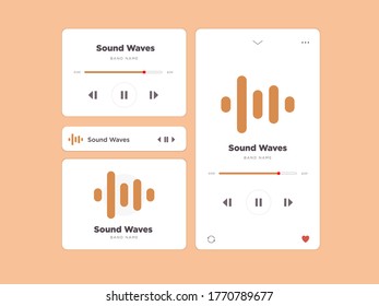 Desain musik UI sederhana, disertai icon sound waves