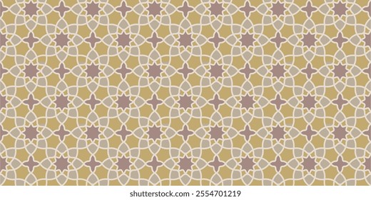 Desain pola Ramadan dengan motif geometris yang rumit, mencerminkan semangat persatuan, kedamaian, dan spiritualitas selama bulan suci.