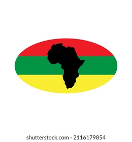 Desain Template Vektor Bulan Sejarah Hitam pada Siluet Vektor Stok Benua Afrika