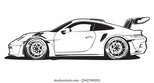 DESAIN VECTOR LINE ART SUPER CAR