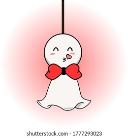Desain vector of teru - teru bozu is kissing, suitable for illustrations, stickers, covers, books, banners, stickers