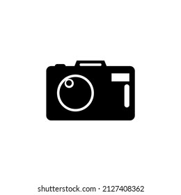 desain vektor ikon kamera, warna hitam, cocok untuk ikon, maskot, template, logo, dll