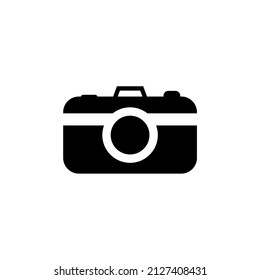 desain vektor ikon kamera, warna hitam, cocok untuk ikon, maskot, template, logo, dll