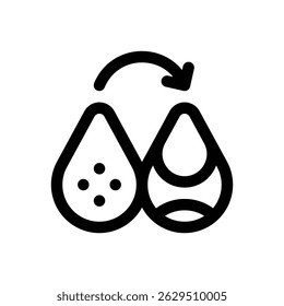 Desalination. Editable stroke vector icon.