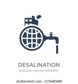 Desalination Icon Vector On White Background, Desalination Trendy Filled Icons From Ecology And Environment Collection, Desalination Vector Illustration