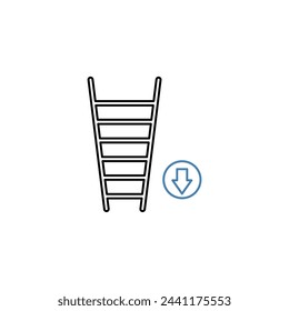 descend concept line icon. Simple element illustration. descend concept outline symbol design.