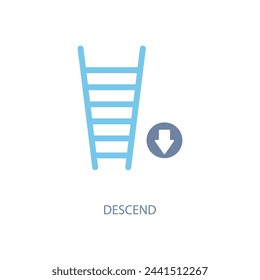 icono de línea de concepto descendente. Ilustración de elemento simple. diseño de símbolo de esquema de concepto descendente.