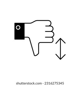 Descend Glyph Vector Icon that can easily edit or modify

